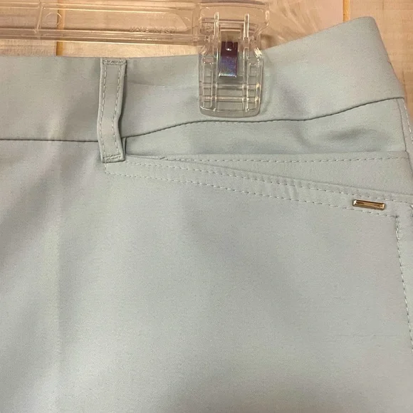 NWT White House Black Market Blue Cotton Blend Split Side Shorts Sz 14 Short - Picture 8 of 9